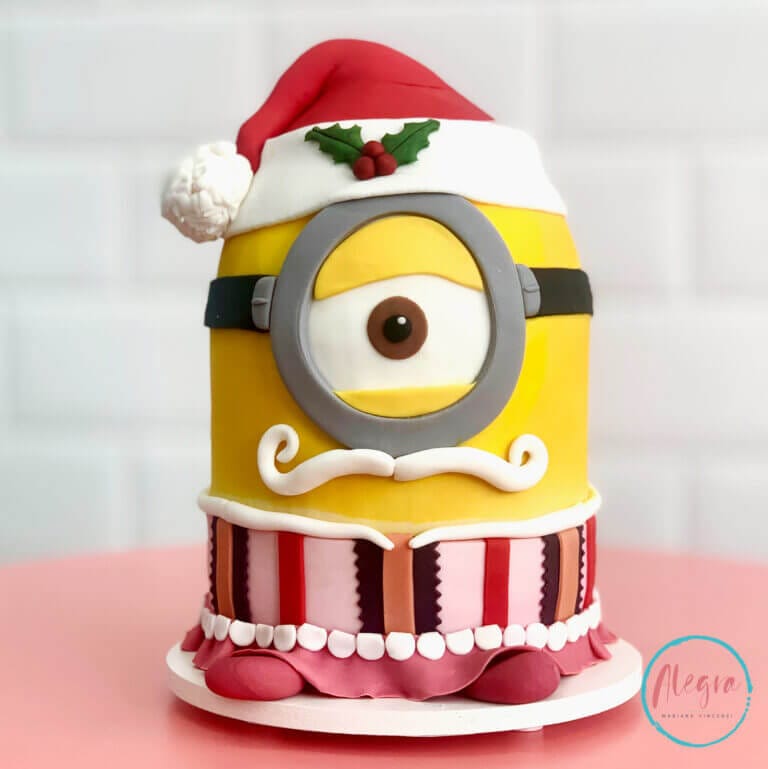 Bolos Personalizados do Minion Papai Noel da Coleção de Bolos de Natal da Alegra