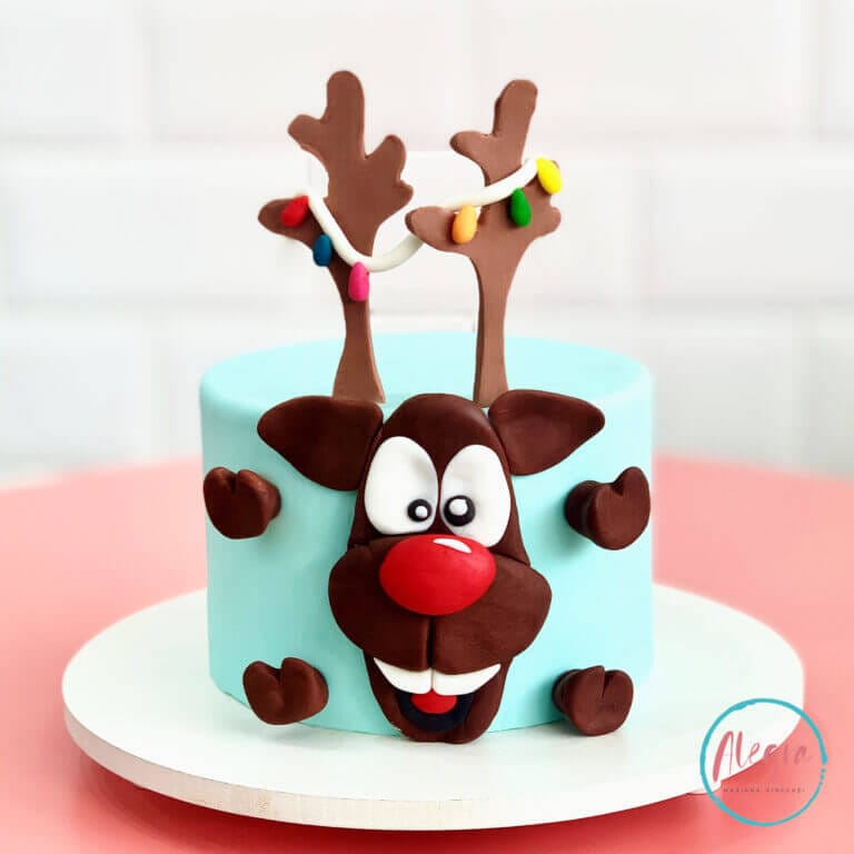 Rodolfo Rena do Nariz Vermelho da Coleção de Bolos de Natal da Alegra